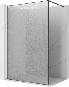 Mexen Kioto ścianka prysznicowa Walk-in 160 x 200 cm, crackle transparent 12 mm, gun gray szczotkowany - 800-160-101-66-04-X