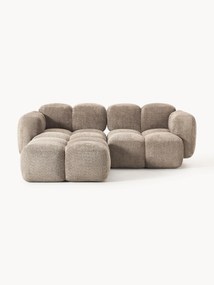 Sofa modułowa Teddy-Bouclé z pufem Tayla (3-osobowa)