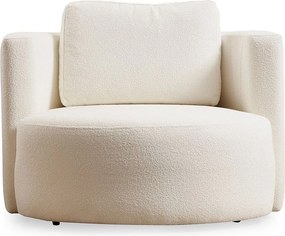 Elegancki fotel, kolor kremowy, rama z drewna bukowego i płyty wiórowej, 105 x 100 x 71 cm | 100% poliester, 2 poduszki w zestawie, tkanina nadająca się do prania