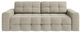 Szarobrązowa rozkładana sofa z materiału bouclé 255 cm Milu – Makamii