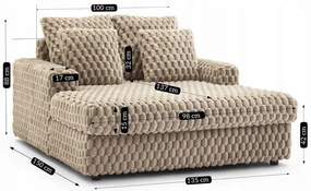 Nowoczesny brązowy fotel pluszowy R6-P95