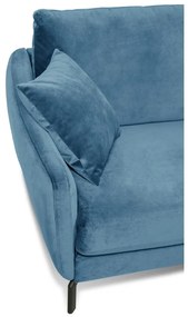 Niebieska sofa z aksamitnym obiciem Scandic Magic, szer. 190 cm