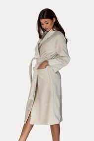 Damski szlafrok MAYA w ozdobnym opakowaniu L Jasnobeżowy