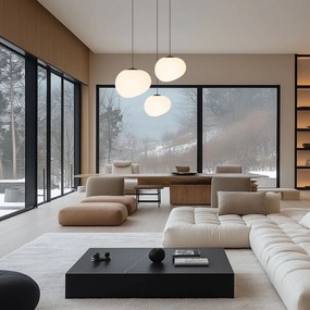 Czarno-biała lampa wisząca Stones – Candellux Lighting