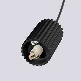 Lampa wisząca HALO 3P czarna ryflowana SOLLUX  LIGHTING