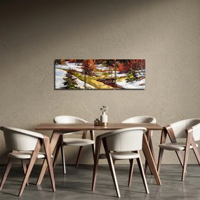 Obraz - Nadejście wiosny (z zegarem) (90x30 cm)