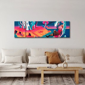 Obraz - Książę i smocza księżniczka (170x50 cm)