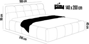 Łóżko GIULIA tapicerowane z pojemnikiem na pościel kolor Beżowy WERSAL