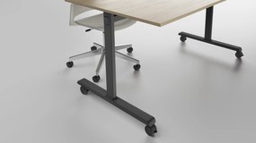 Mobilny stół MATCH, 160x80 cm, czarna podstawa, buk