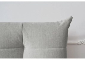 Jasnoszare tapicerowane łóżko dwuosobowe ze schowkiem i stelażem 180x200 cm Clothilde – Bobochic Paris