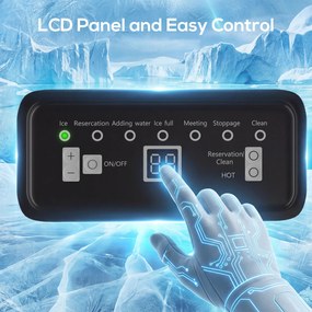 HOMCOM Komercyjna kostkarka do lodu, 36 kg/24h, stal nierdzewna, podblatowa lub wolnostojąca, srebrna | Aosom PL