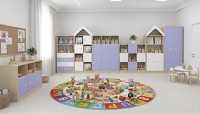 Komplet mebli przedszkolnych Blox Colours 2, fronty pastelowe fioletowe
