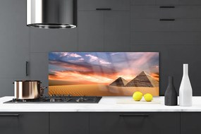 Szkło do Kuchni na Ścianę Pustynna Panorama Z Piramidami