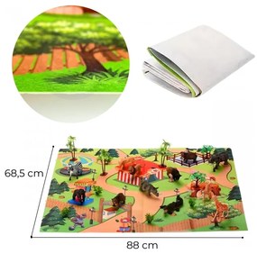 Woopie large wild animal figures set + mat and accessories 23 el.