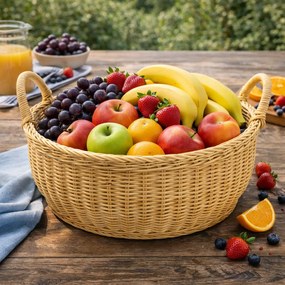 Westmark Okrągły kosz z dwoma uchwytami 42 x 19 cm, beżowy