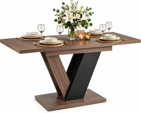 Orzechowy stół prostokątny rozkładany 120-160 cm orzech + czarny H5-G56
