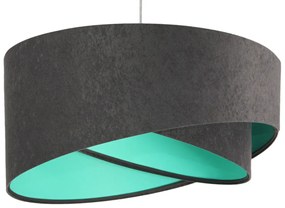 Grafitowo-miętowa lampa wisząca z weluru - 22X EX991 W0-H89