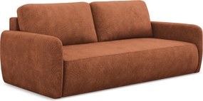 Kanapa 3-osobowa z funkcją spania - z tkaniny szenilowej - terakota - LILO