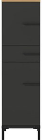 Ciemnoszara szafka łazienkowa w dekorze dębu 34x123 cm Yonkers – Germania