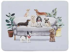 Zestaw 4 korkowych mat stołowych 21.5x29 cm Cooksmart ® Curious Dogs