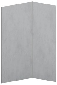 Zestaw 2 paneli ściennych aluminiowych pod prysznic z efektem polerowanego betonu z profilami - szer. 90 x szer. 120 cm x wys. 210 cm - ARFINO