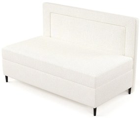 Kremowe tapicerowane łóżko jednoosobowe 100x200 cm Alba – Maison de Rêve