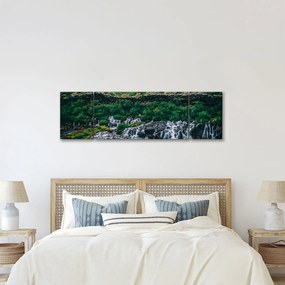 Obraz wodospadów w przyrodzie (170x50 cm)