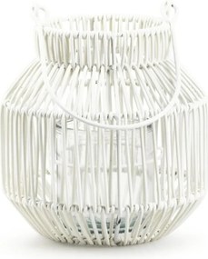 Metalowa latarnia MAREN HALO 18,5 cm, biała