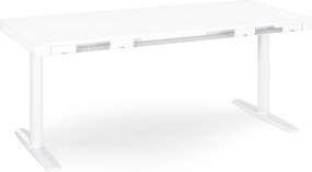 Biurko elektryczne sit-stand z szufladą i ładowarką bezprzewodową Qi białe, 1600 mm: ELLIS