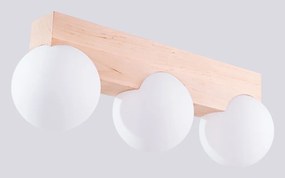 Biało-naturalna lampa sufitowa ze szklanym kloszem ø 12 cm Solum – Sollux