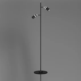 Lampa podłogowa JOKER BLACK/CHROME 2xGU10, stojąca, podwójna, kierunkowa, czarna