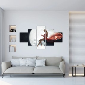 Obraz - Kobieta w świetle księżyca (125x70 cm)