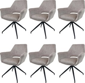 Zestaw 6 krzeseł do jadalni MCW-M53,  taupe