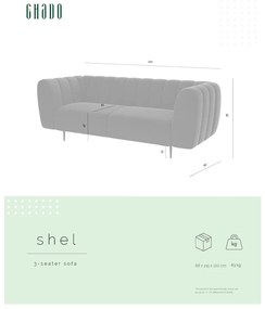 Jasnoszara sofa 210 cm Shel – Ghado