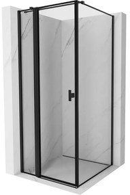 Mexen Mist T kabina prysznicowa uchylna lewa 95 x 95 cm, czarna ramka, czarna - 8A4T-095-095-70-70-L