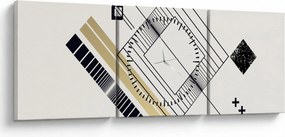 Obraz - Kształty geometryczne N⁰6 (z zegarem) (90x30 cm)