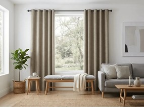 Zasłona zaciemniająca LOOM VELVET 140x250 cm, beżowobrązowa Zawieszanie: Metalowe pierścienie