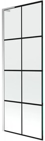 Mexen Next L parawan nawannowy 1-skrzydłowy 70 x 150 cm, czarna kratka, chrom - 895-070-000-03-77-01