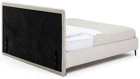 Beżowe tapicerowane łóżko dwuosobowe ze stelażem 160x200 cm Noira Slim – Bonami Selection