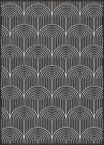 Dywan zewnętrzny dwustronny Pangli czarno-kremowy 240 cm x 340 cm
