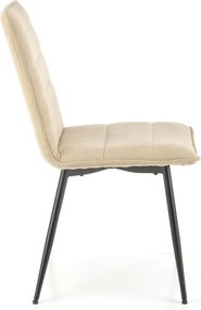Tapicerowane krzesło K493 z poziomymi przeszyciami