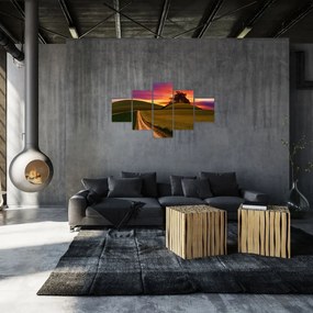 Obraz pola i kolorowego nieba (125x70 cm)