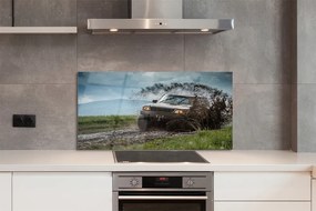 Panel szklany do Kuchni Auto Terenowe w Górach