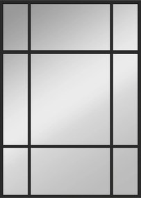 HOMCOM Lustro ścienne, dekoracyjne lustro z metalową ramą, czarne paski, szkło warstwowe, 50B x 2T x 70H cm | Aosom PL