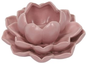 Świecznik na tealight kwiat lotosu z porcelany, 12,5 x 13 x 6,5 cm