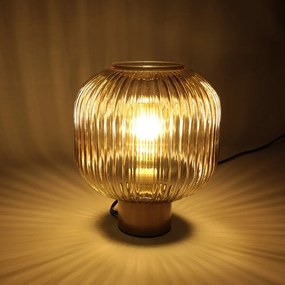 Brązowa lampa stołowa SULION Garbo, wys. 23,5 cm