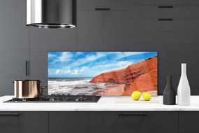 Szkło do Kuchni na Ścianę Zachód Słońca Nad Horyzontem