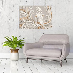 Obraz na szkle bogini na ozdobnym tle (70x50 cm)