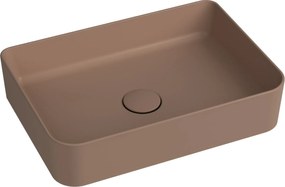 Massi Umywalka ceramiczna nablatowa brązowa bez otworu na baterie 50 x 35 cm LERA Cappuccino