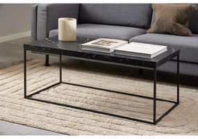 Czarny stolik z blatem w dekorze marmuru 55x110 cm Barossa – Actona